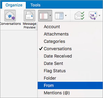 outlook 2016 for mac icon buttons